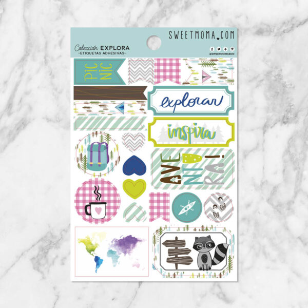 Stickers Explora Sweet Moma la esquinita del scrap tienda online scrapbooking scrapbook papeles blocs colecciones sellos