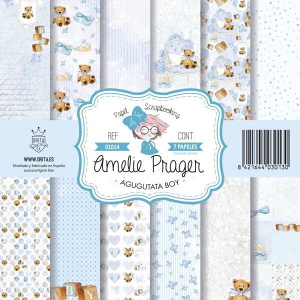 Agugutata Boy AMELIE ORITA scrapbook la esquinita del scrap tienda online de scrapbooking venta de colecciones papeles stickers die cuts chapas troqueles suajes sellos