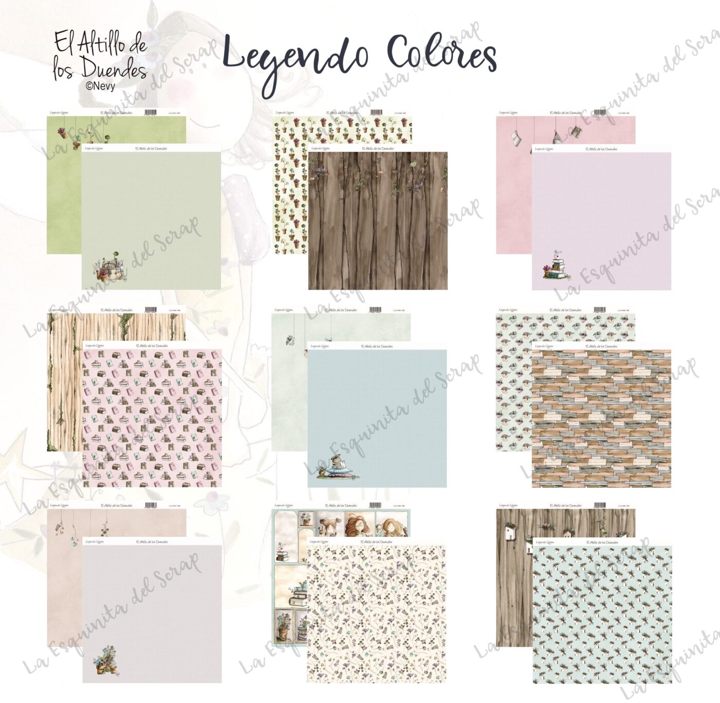 Leyendo Colores El Altillo de los duendes scrapbook material la esquinita scrap sellos coleccion papeles stickers die cuts troqueles