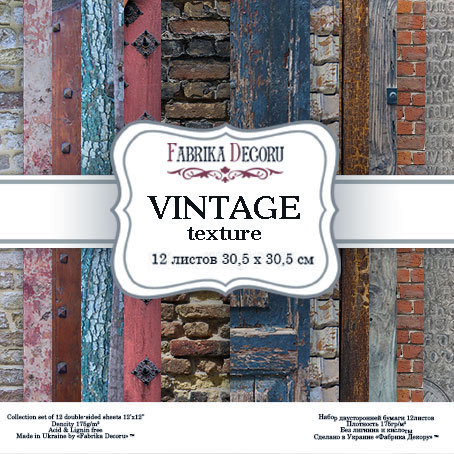 VINTAGE TEXTURE FABRIKA DECORU la esquinita del scrap scrapbooking papeles stickers perforadoras colecciones sellos tintas die cuts online 1