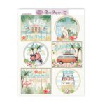 Papel arroz bebé niño RICE128 fiesta tropical verano vacaciones viajes Dayka la esquinita del scrap scrapbook coleccion papeles die cuts sellos stickers pads