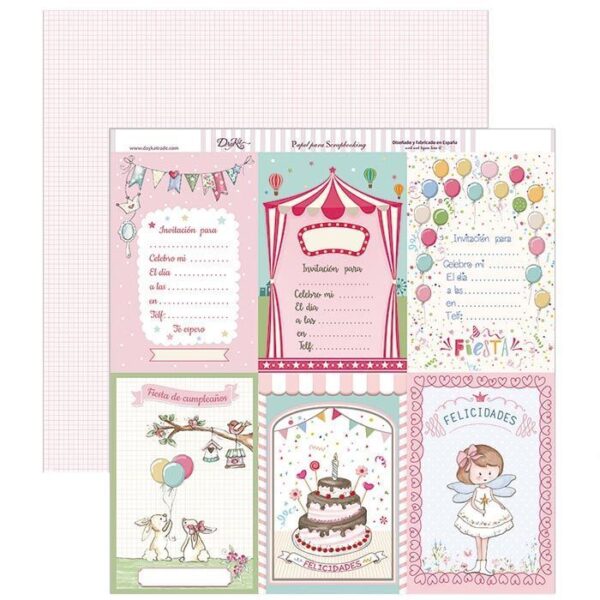 etiquetas recortables fiesta cumpleaños invitaciones SCP 196 Dayka la esquinita del scrap scrapbook coleccion papeles die cuts sellos stickers pads