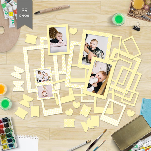 yellow set de 50 marcos frames fabrika decoru la esquinita del scrap México scrapbooking 3