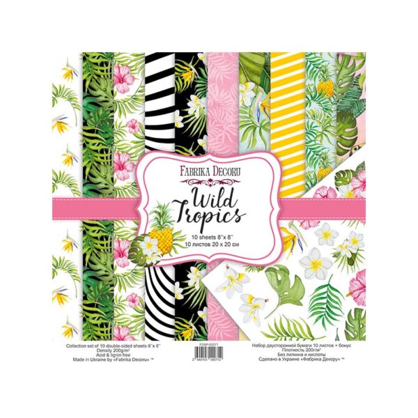 WILD TROPICS FABRIKA DECORU 8x8 la esquinita del scrap scrapbooking papeles stickers perforadoras colecciones sellos tintas die cuts online 1