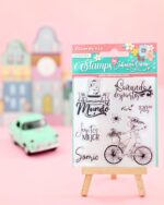 sello bicicleta AIRES DE LIBERTAD Johanna Rivero colección papeles scrapbook 2019 La esquinita del scrap sellos die cuts herramientas 1