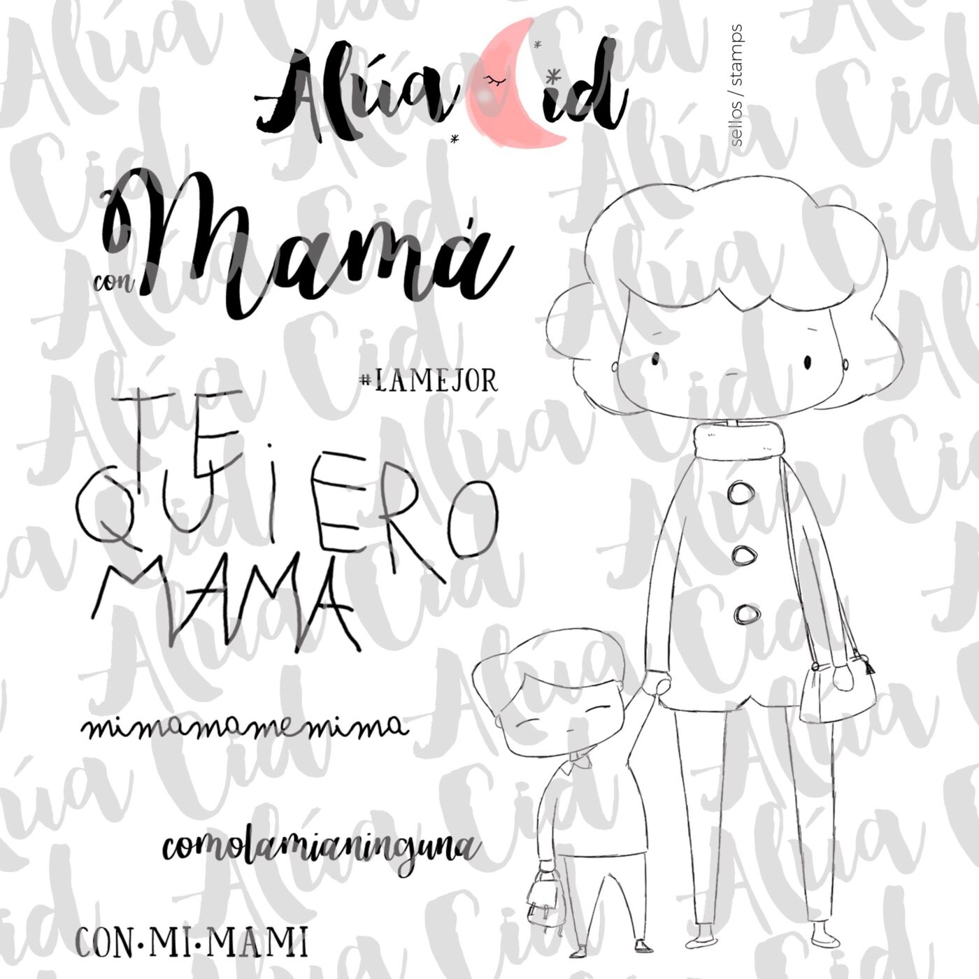 CON MAMÁ Alúa Cid scrapbook la esquinita del scrap tienda online de scrapbooking venta de colecciones papeles stickers die cuts chapas troqueles suajes sellos 1