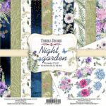 NIGHT GARDEN Fabrika decoru scrapbooking colección papeles flores noche hortensias la esquinita del scrap México 2 min