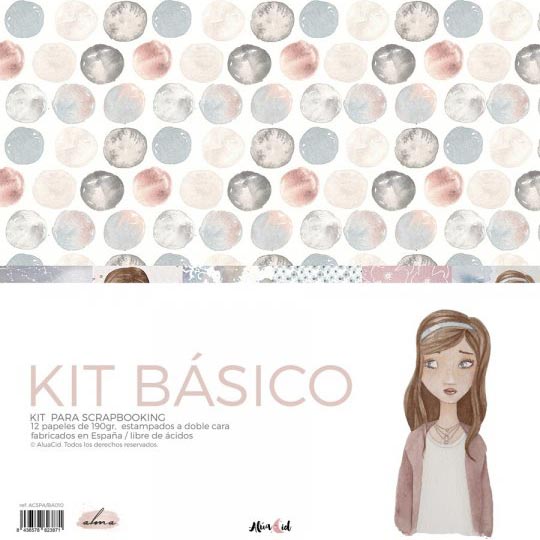 set papeles KIT BÁSICO colección ALMA Alúa Cid scrapbooking La esquinita del scrap México tienda online