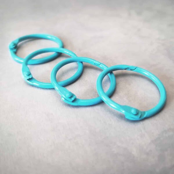 Anilla azul carioca 30 mm tipo aro ring para encuadernar metálicas scrapbooking La esquinita del scrap México 2