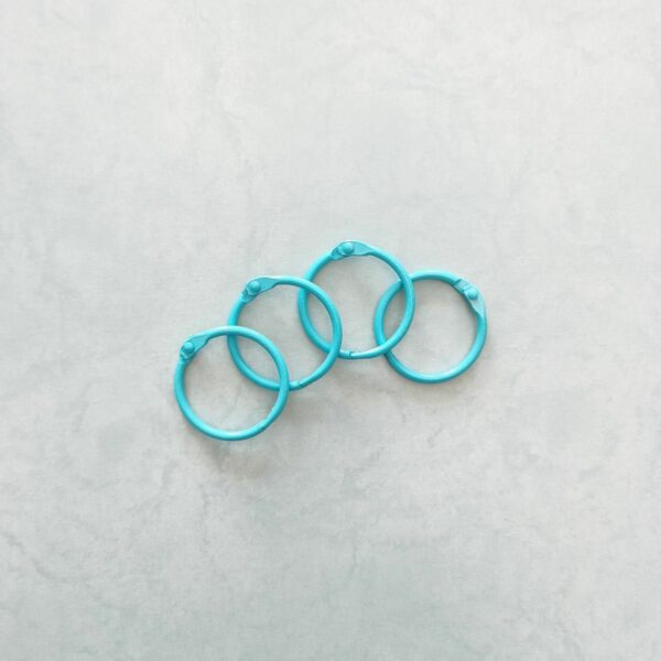 Anilla azul carioca 30 mm tipo aro ring para encuadernar metálicas scrapbooking La esquinita del scrap México
