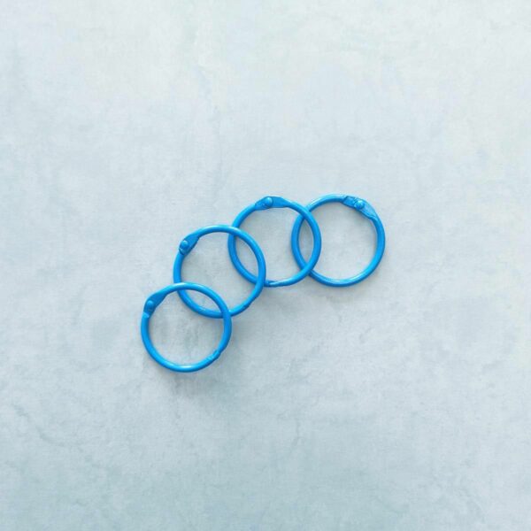 Anilla azul Ánika 30 mm tipo aro ring para encuadernar metálicas scrapbooking La esquinita del scrap México