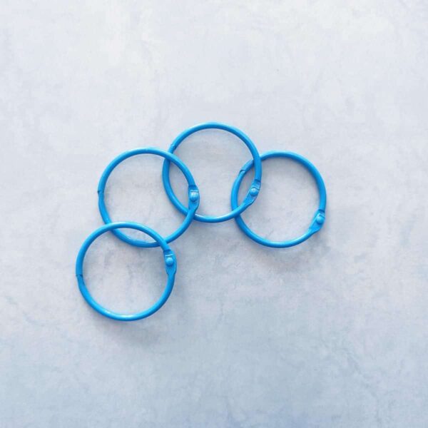 Anilla azul Ánika 45 mm tipo aro ring para encuadernar metálicas scrapbooking La esquinita del scrap México
