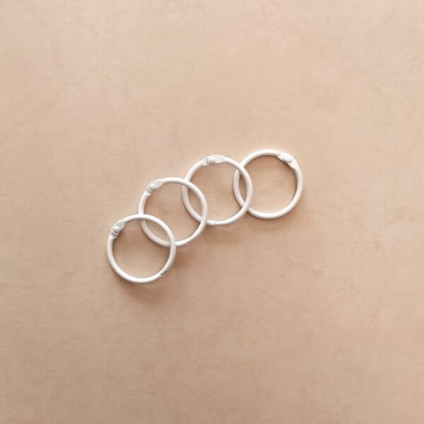 Anilla blanco 30 mm tipo aro ring para encuadernar metálicas scrapbooking La esquinita del scrap México 1