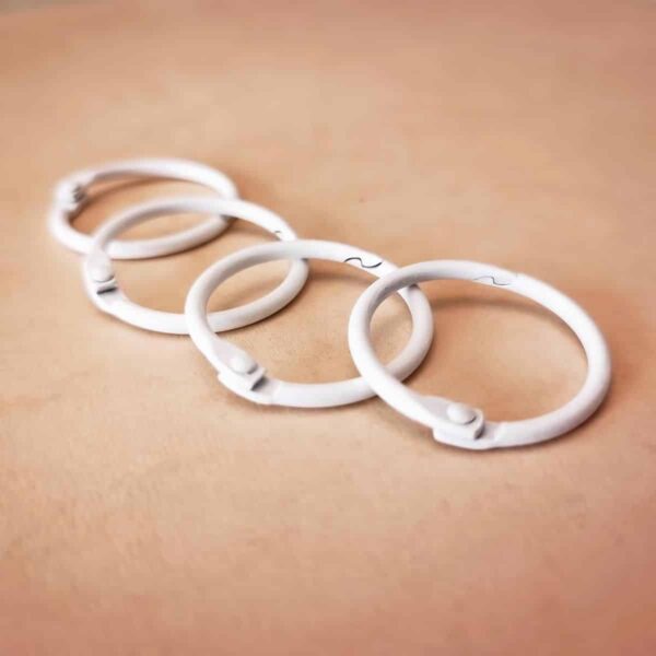Anilla blanco 30 mm tipo aro ring para encuadernar metálicas scrapbooking La esquinita del scrap México 2
