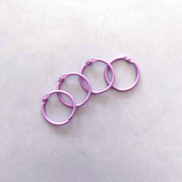 Anilla lila bolboreta 30 mm tipo aro ring para encuadernar metálicas scrapbooking La esquinita del scrap México 1