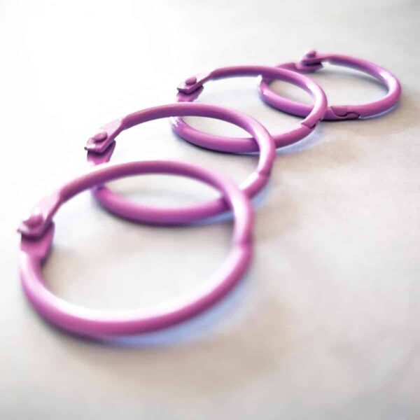 Anilla lila bolboreta 30 mm tipo aro ring para encuadernar metálicas scrapbooking La esquinita del scrap México 2