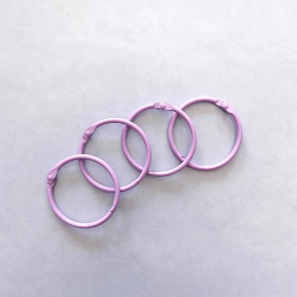 Anilla lila bolboreta 45 mm tipo aro ring para encuadernar metálicas scrapbooking La esquinita del scrap México 1