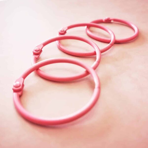 Anilla rosa ballet 45 mm tipo aro ring para encuadernar metálicas scrapbooking La esquinita del scrap México 2