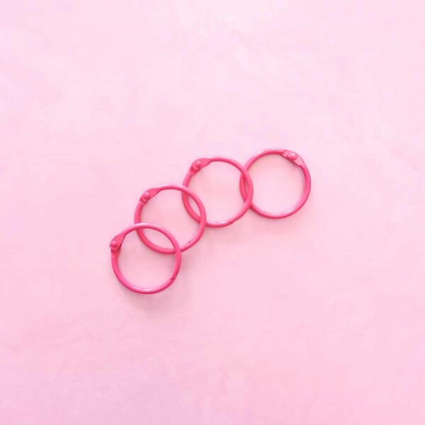 Anilla rosa marquis 30 mm tipo aro ring para encuadernar metálicas scrapbooking La esquinita del scrap México 1