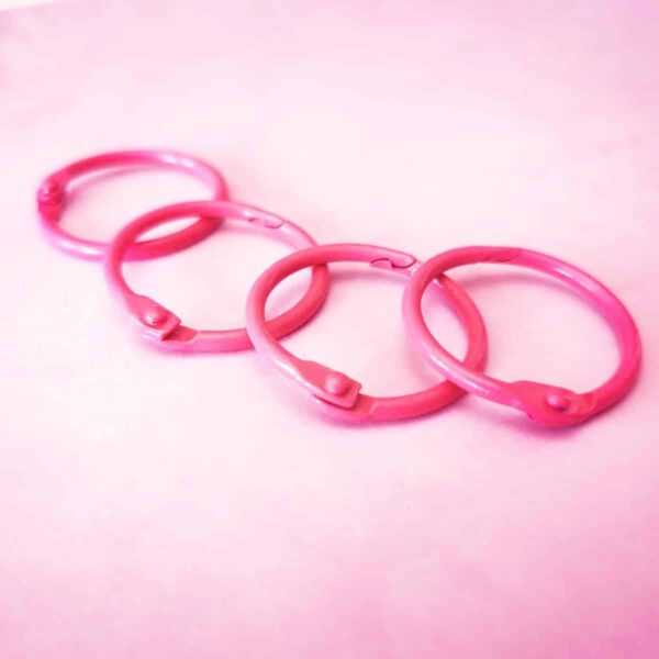 Anilla rosa marquis 30 mm tipo aro ring para encuadernar metálicas scrapbooking La esquinita del scrap México 1