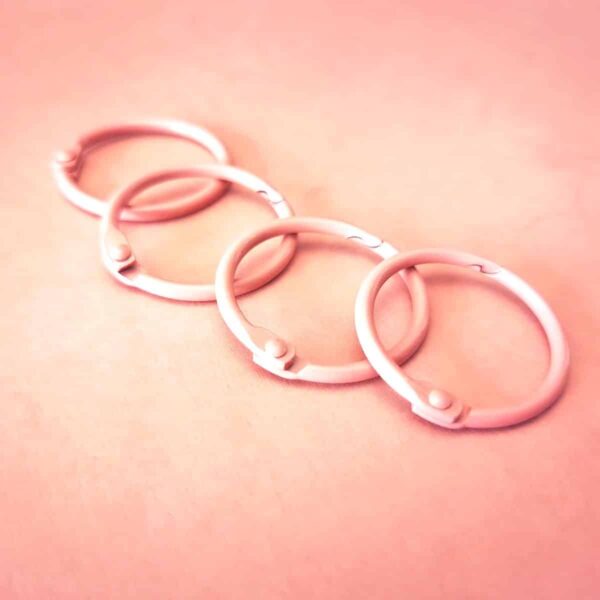 Anilla rosa vintage 30 mm tipo aro ring para encuadernar metálicas scrapbooking La esquinita del scrap México 1