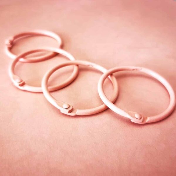 Anilla rosa vintage 45 mm tipo aro ring para encuadernar metálicas scrapbooking La esquinita del scrap México 1