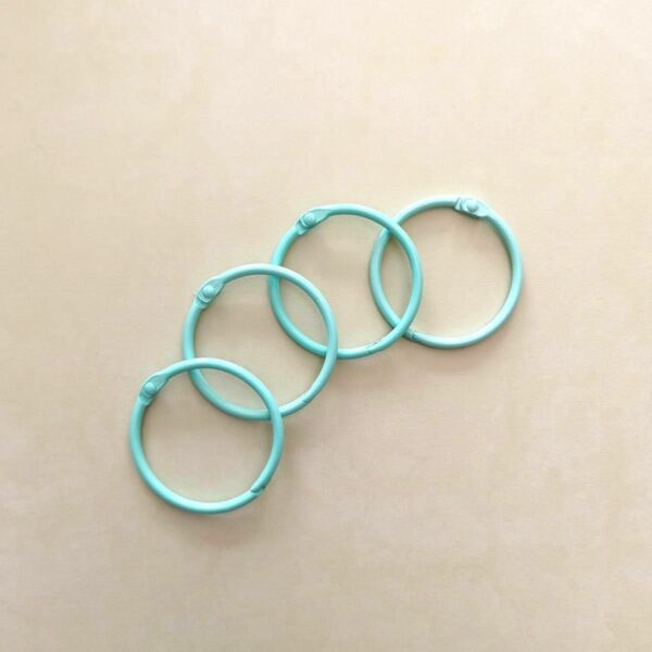 Anilla verde menta 45 mm tipo aro ring para encuadernar metálicas scrapbooking La esquinita del scrap México 2