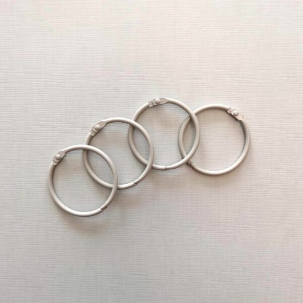 Anilla gris claro 45 mm tipo aro ring para encuadernar metálicas scrapbooking La esquinita del scrap México
