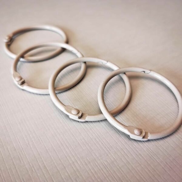 Anilla gris claro 45 mm tipo aro ring para encuadernar metálicas scrapbooking La esquinita del scrap México