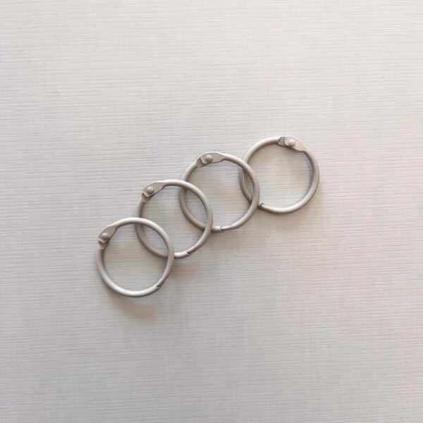 Anilla gris claro 30 mm tipo aro ring para encuadernar metálicas scrapbooking La esquinita del scrap México