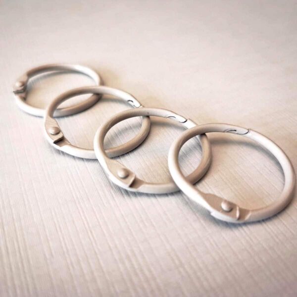 Anilla gris claro 30 mm tipo aro ring para encuadernar metálicas scrapbooking La esquinita del scrap México