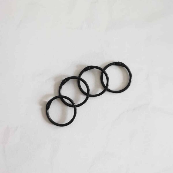 set 4 anillas 30mm color NEGRO scrapbook SUZZY La esquinita del scrap México