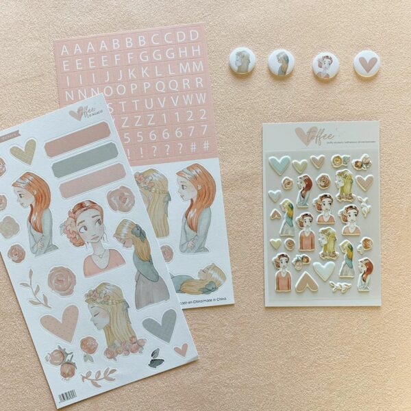 set stickers colección TOFFEE Alúa Cid scrapbook La esquinita del scrap México
