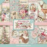 Pink Christmas STAMPERÍA scrapbooking navidad animales flores rosa La esquinita del scrap México