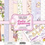 cutie sparrow girl FABRIKA DECORU infantil bebé niña gorrión pájaro scrapbook La esquinita del scrap México