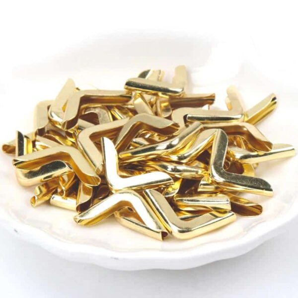 14x14x2 esquineros de metal dorados gold lisos protectores de esquinas dorados gold álbum cuaderno libro scrapbook La esquinita del scrap México