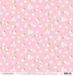 Hoja de papel 12x12 light pink with white flowers scrapbook American Crafts La esquinita del scrap México