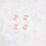 embellishment embellecedorcorazones con moño felpa blanco con rosa La esquinita del scrap México
