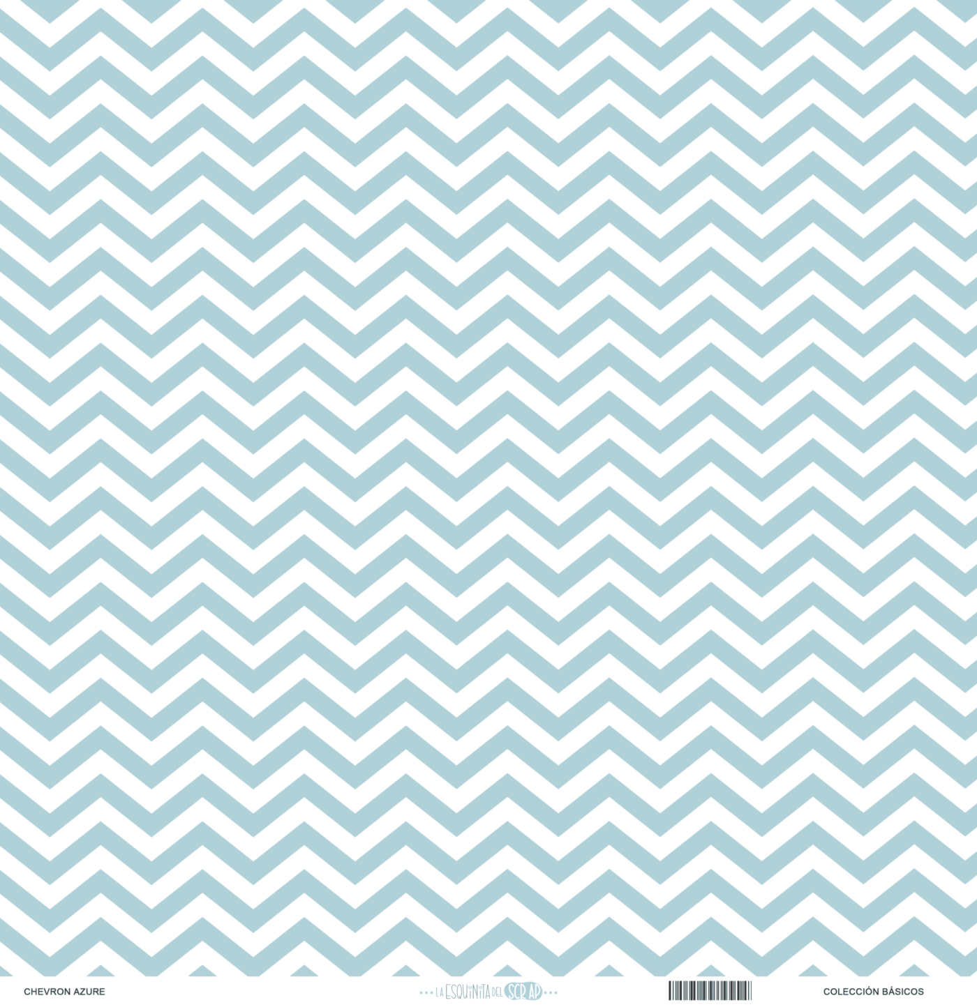 PAPEL BÁSICO IMPRESO UNA CARA 12"X12" chevron azure