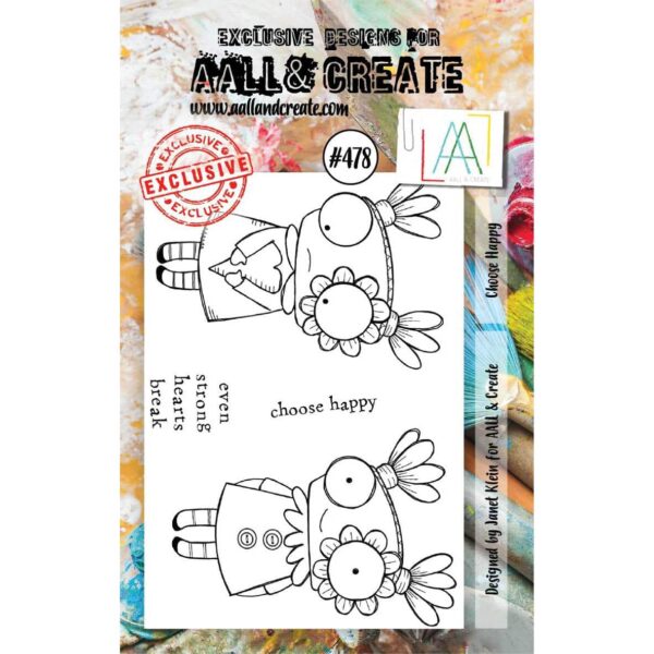 set de sellos 478 Choose Happy AALL AND CREATE stamping scrapbook La esquinita del scrap México