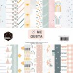 set 12 papeles doble cara colección ME GUSTA scrapbook DUNAON La esquinita del scrap México 1