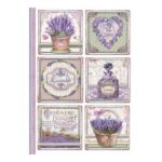 DFSA4366 papel arroz cuadros de lavanda Provence scrapbook La esquinita del scrap México