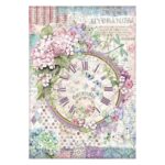 DFSA4468 papel arroz Clock colección Hortensia scrapbook La esquinita del scrap México