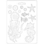 K3PTA464 A4 soft mould SEA WORLD buzo mar océano estrellas engranajes Stampería molde de silicona scrapbooking La esquinita del scrap México