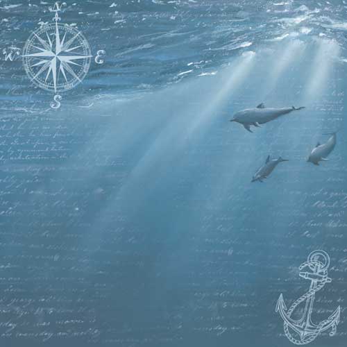 MEMORIES OF THE SEA 12x12 marítimo mar océano delfines naval Fabrika Decoru scrapbook La esquinita del scrap México