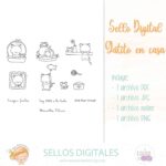 sello digital gatito en casa La esquinita del scrap México Señorita Mantequilla digistamp