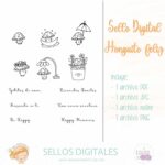 sello digital honguito feliz La esquinita del scrap México Señorita Mantequilla digistamp