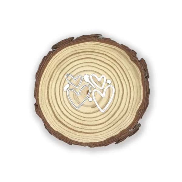 Troquel set de corazones dibujados; pieza grande 20x25 mm; ideales para amor y San Valentín; compatible con Big Shot