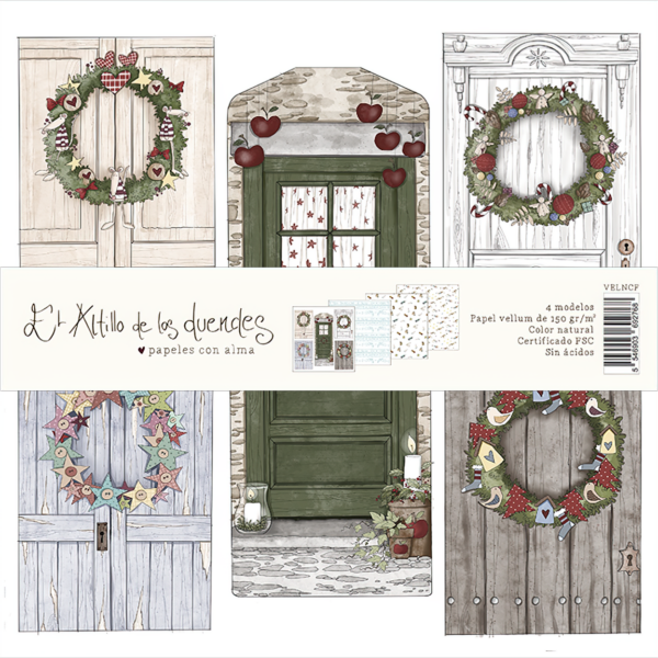 set de 4 papel vellum colección Hechizo de Navidad - El Altillo de los Duendes