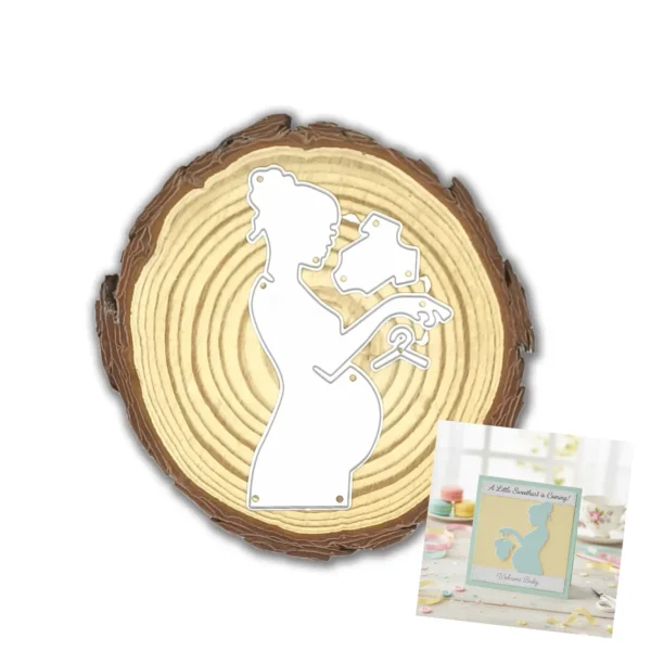 troquel suaje mujer embarazada con ropa de bebé web